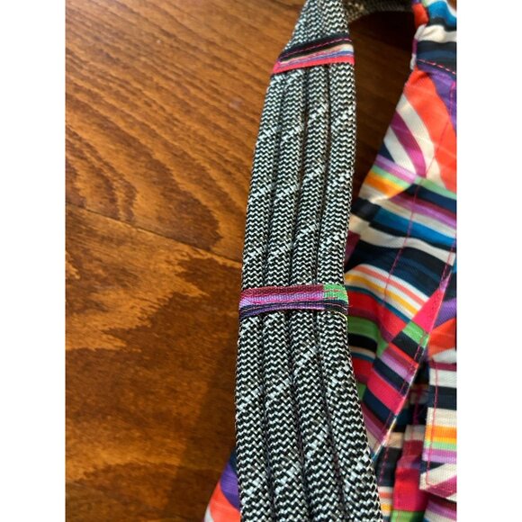 KAVU RAINBOW Sling Bag Vibrant! Striped Candy Large Pockets Zip Clean Purse - Picture 5 of 9